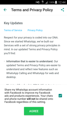 WhatsApp privacy policy