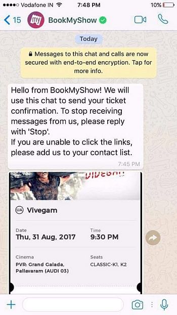 BookMyShow WhatsApp Marketing